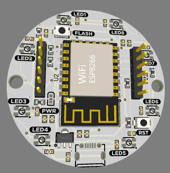 Top PCB render