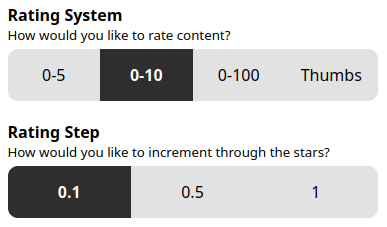 Current UI for the related settings